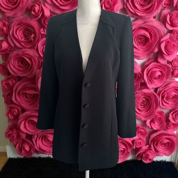 BLACK IRIS Women's Black Blazer Jacket Size 4 - Picture 1 of 7